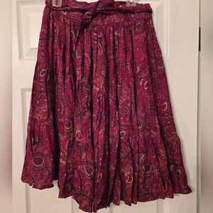 Vintage Flowy Tiered Paisley Skirt Schwartz- Liebman Tex-USA Fabric